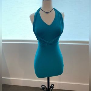 Turquoise halter dress